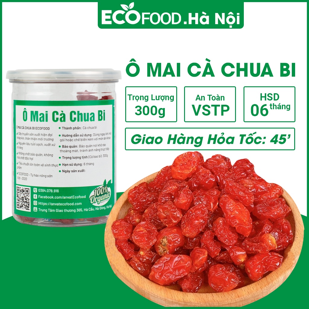 Ô mai cà chua bi 300G ecofood ô mai việt nam thơm ngon an toàn vệ sinh thực phẩm