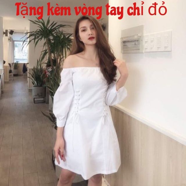 [ BEST SELLER VỀ LÀ HẾT] ĐẦM TRẮNG TRỄ VAI ĐAN EO | WebRaoVat - webraovat.net.vn