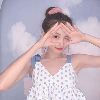 Buộc tóc scrunchies Buộc tóc chấm bi 1021H