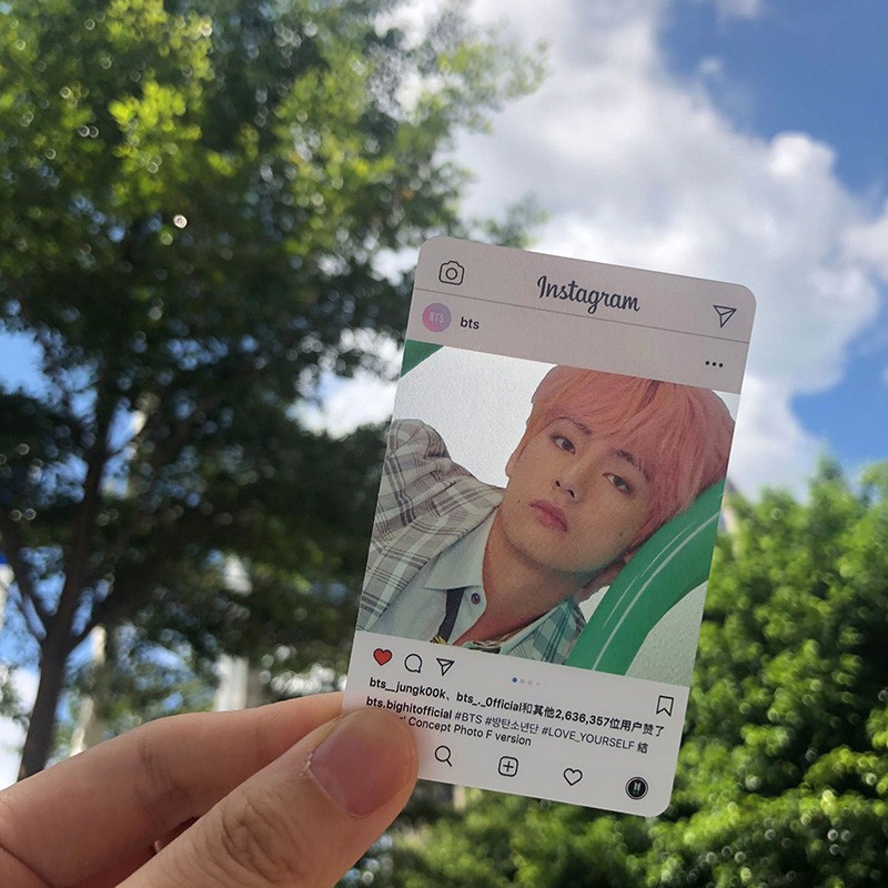 Bộ 8 tấm card nhựa PVC trong suốt in hình nhóm nhạc BTS LOVE YOURSELF