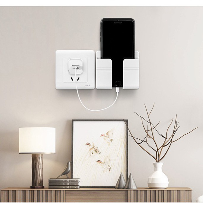 Kệ gắntường để điện thoại khi sạc có khe hở tiện lợi, để đồ dùng, Remote, an toàn khi nhà có trẻ nhỏ