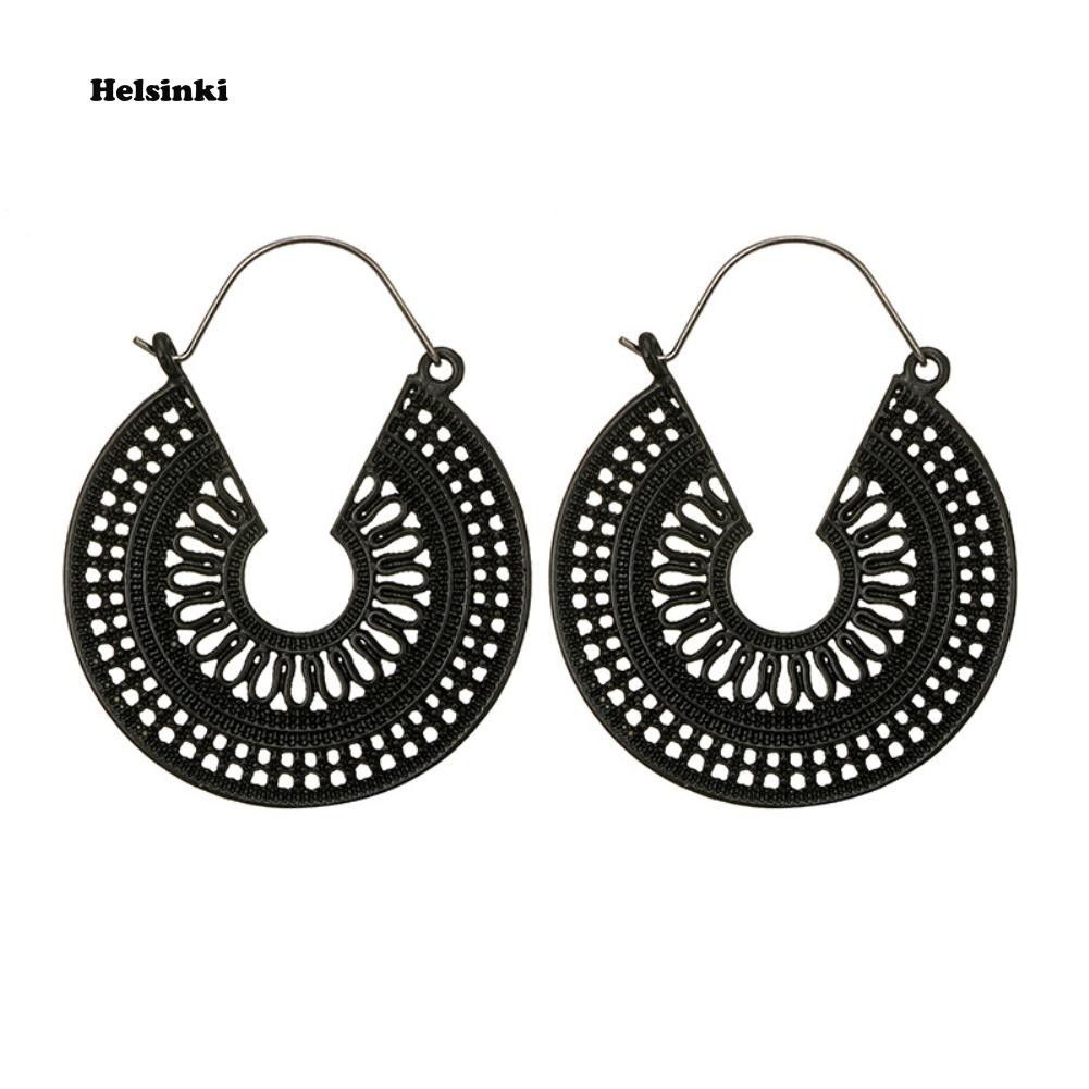 Đôi Khuyên Tai Kim Loại Hình Chữ C Vintage Cho Nữ