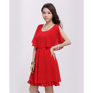 Đầm Voan 2 Lớp Tay Cutout