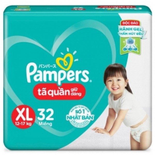 Tã quần Pampers size XL 32 miếng.