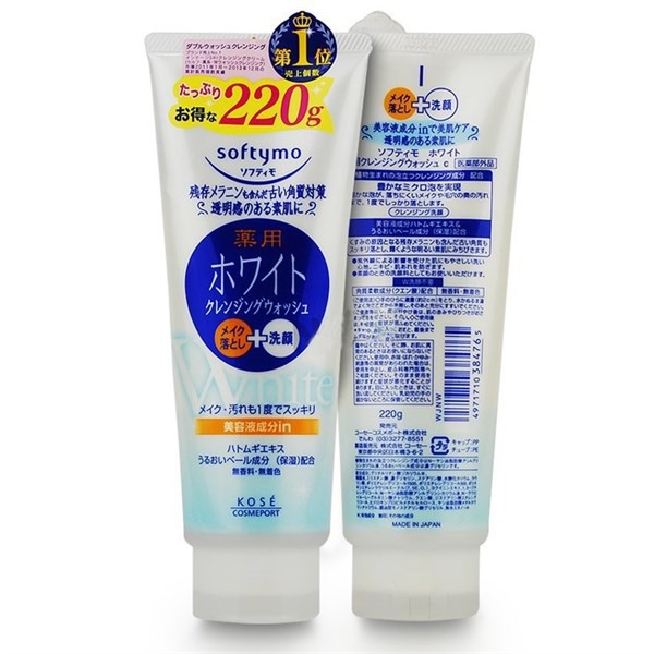 Sữa rửa mặt Kose Softymo White Cleansing Wash 220g