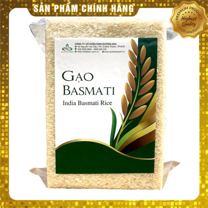 Gạo Basmati Ấn Độ 5kg Hỗ Trợ Ngăn Ngừa Tiểu đường *FREESHIP* Gạo Basmati Cho Người Tiểu Đường Eatclean