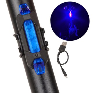 Đèn LED Cảnh báo sau Xe Đạp giúp đạp xe an toàn ban đêm 4 chế độ sáng chống nước sạc điện usb (Đèn Xanh)