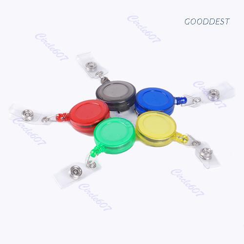 GOO Retractable Reel Pass ID Badge Name Tag Key Card Holder With Clip For School Office Company