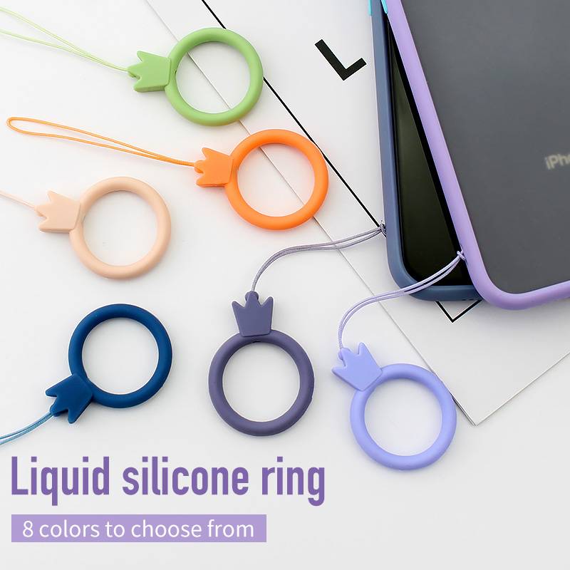 Móc khóa tròn bằng silicon nhiều màu sắc dùng cho điện thoại/ Airpod tiện dụng