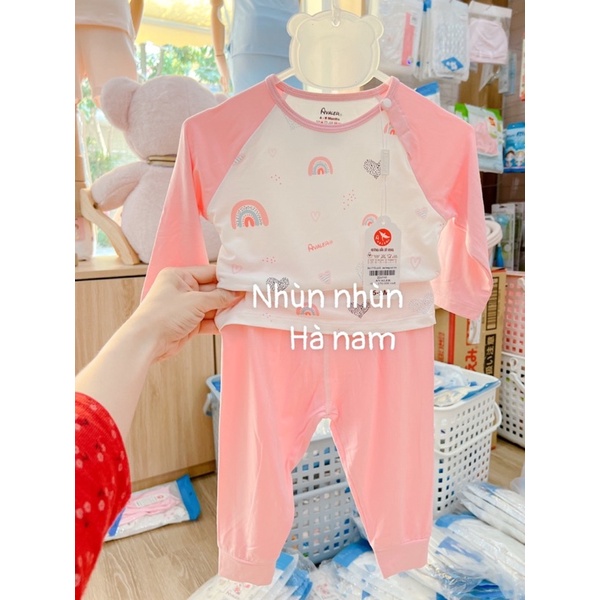 {Nhùn nhùn}Bộ Avaler sợi tre cải tiến mẫu mới cài vai dài tay size 6-9m đến 3-4y(clip ảnh thật)