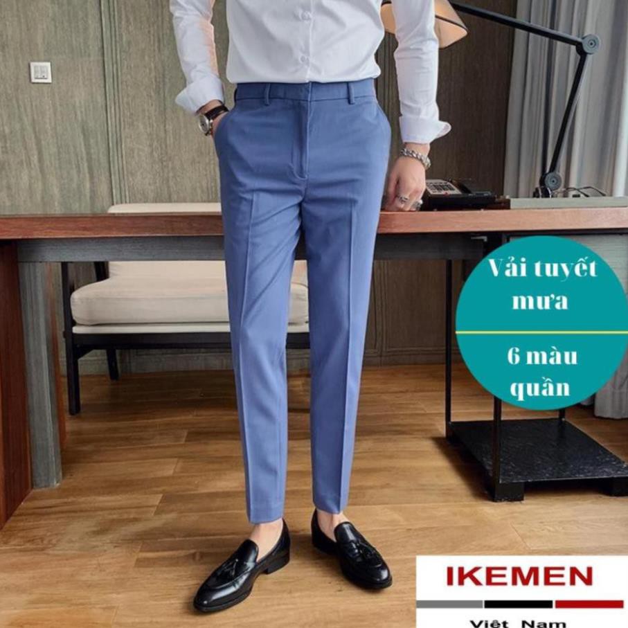 (VIDEO THẬT ) Quần Âu Nam Ikemen Côn Ống Dáng Ôm Vải Co Giãn Nhẹ QA01