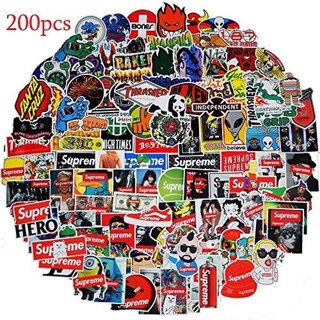 Bộ 100 sticker tổng hợp Supre cá tính dùng để trang trí điện thoại di động/ván trượt/vali không để lại dấu keo
