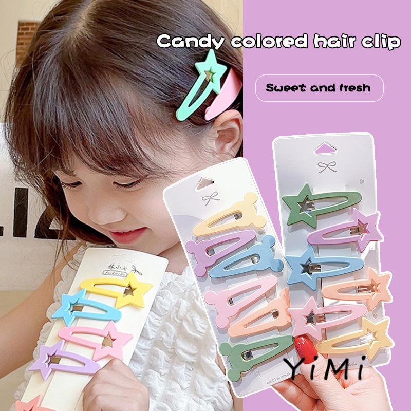 Set 6 Kẹp Tóc Màu Sắc Kẹo Ngọt Kiểu Dáng Đơn Giản Cho Nữ