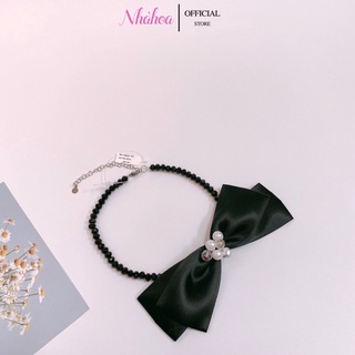Vòng Cổ Hạt Pha Lê Đính Nơ