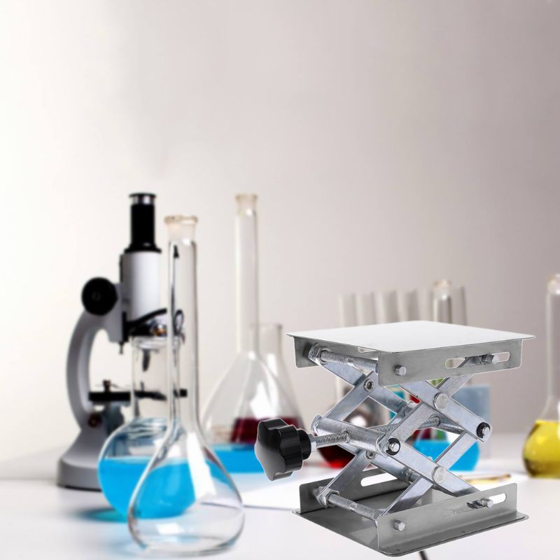 SUN Laboratory Lifting Platform Stand Rack Scissor Jack Bench Lifter Table Lab 100x100mm Stainless