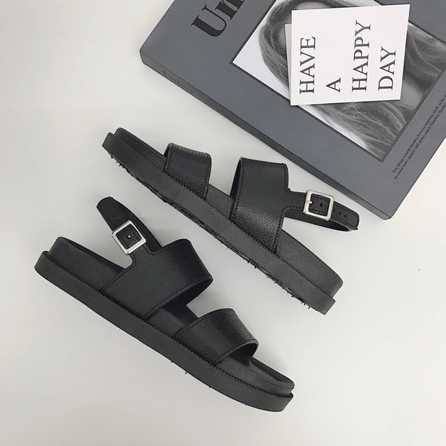 Sandal ulzzang 2 quai ngang bản to (ORDER có ảnh thật phía sau)