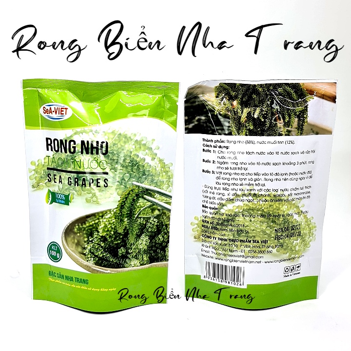 Rong nho Tách nước Sea Việt gói 100g - Tặng 2 gói nước sốt mè rang Kewpie 15ml