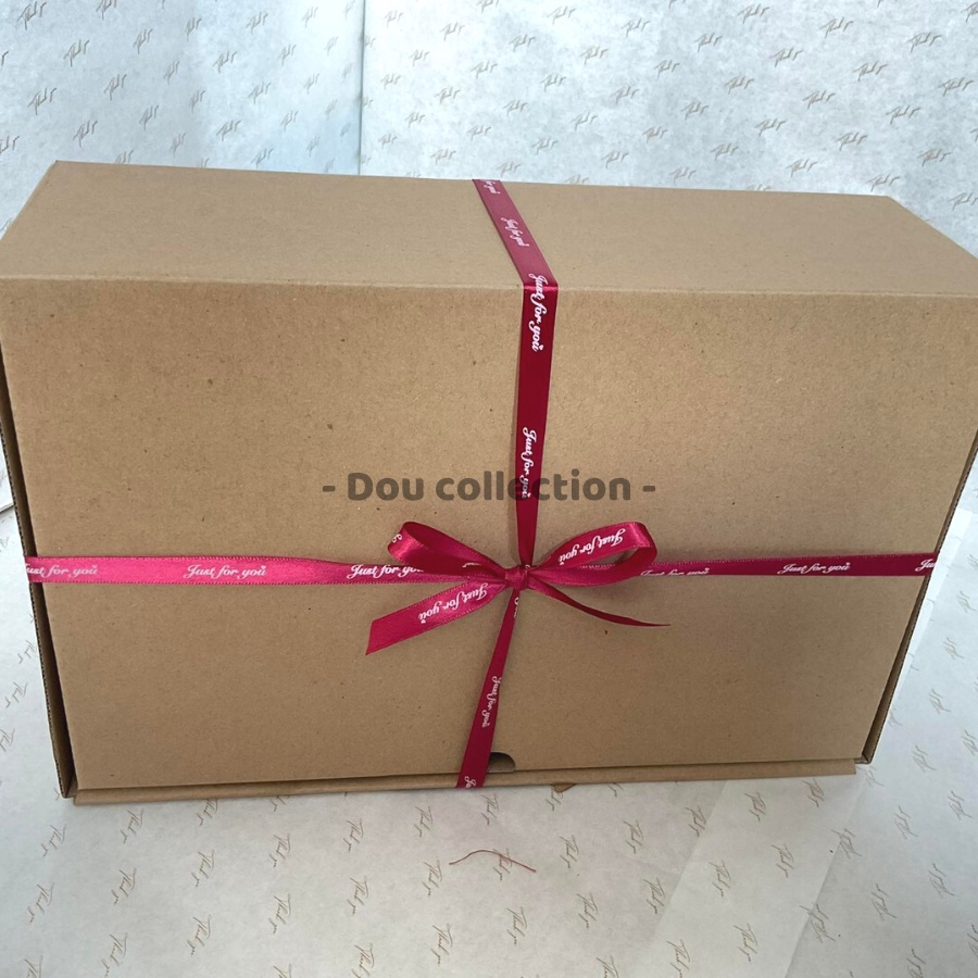 [NowShip2h] Hộp quà Kraft Vintage đựng quà tặng Khăn len và lụa đính nơ ruy băng dễ thương