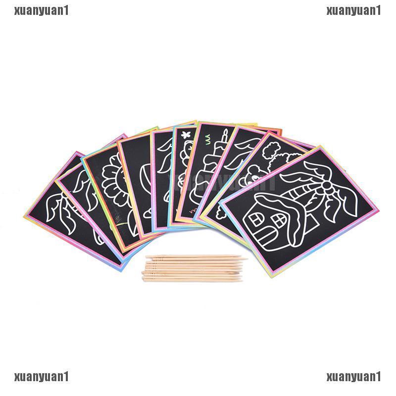 Set 10 Tranh Cạo Cỡ Nhỏ 9 * 12CM Cho Bé