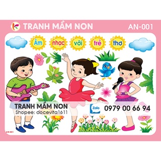 Decal mầm non - GÓC ÂM NHẠC khổ lớn 127x80