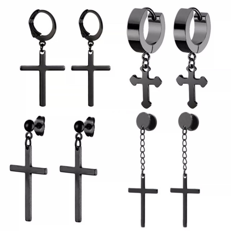 Set 4 Đôi Khuyên Tai Dạng Vòng Thời Trang Dành Cho Nam Và Nữ