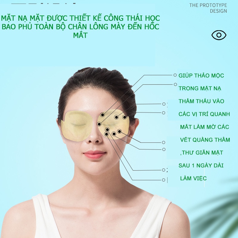 Mặt nạ mắt thảo dược chứa vitamin E hỗ trợ giảm nhức mỏi mắt, thâm mắt Naheca