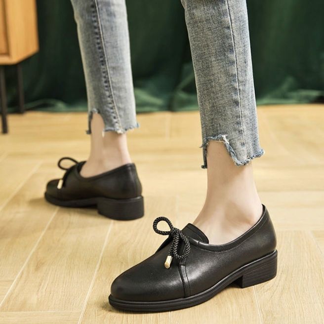 Giày Da Mềm Đế Dày Phong Cách Anh Quốc Thời Trang Xuân Thu 2022