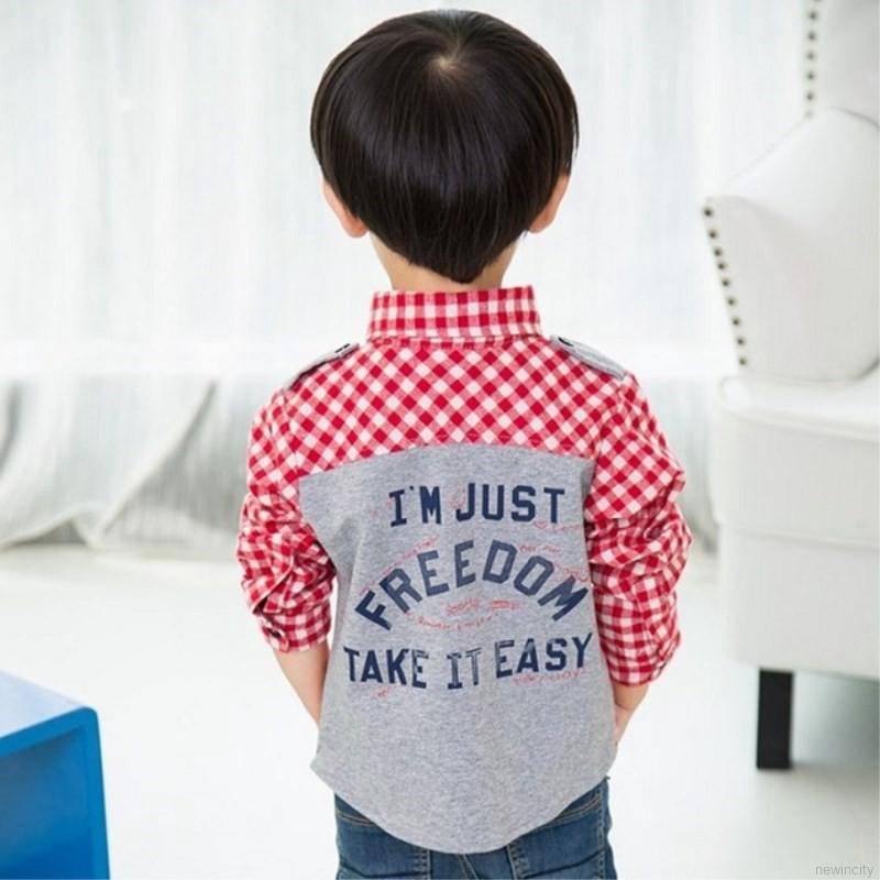 Áo tay dài kẻ sọc in chữ dành cho bé trai