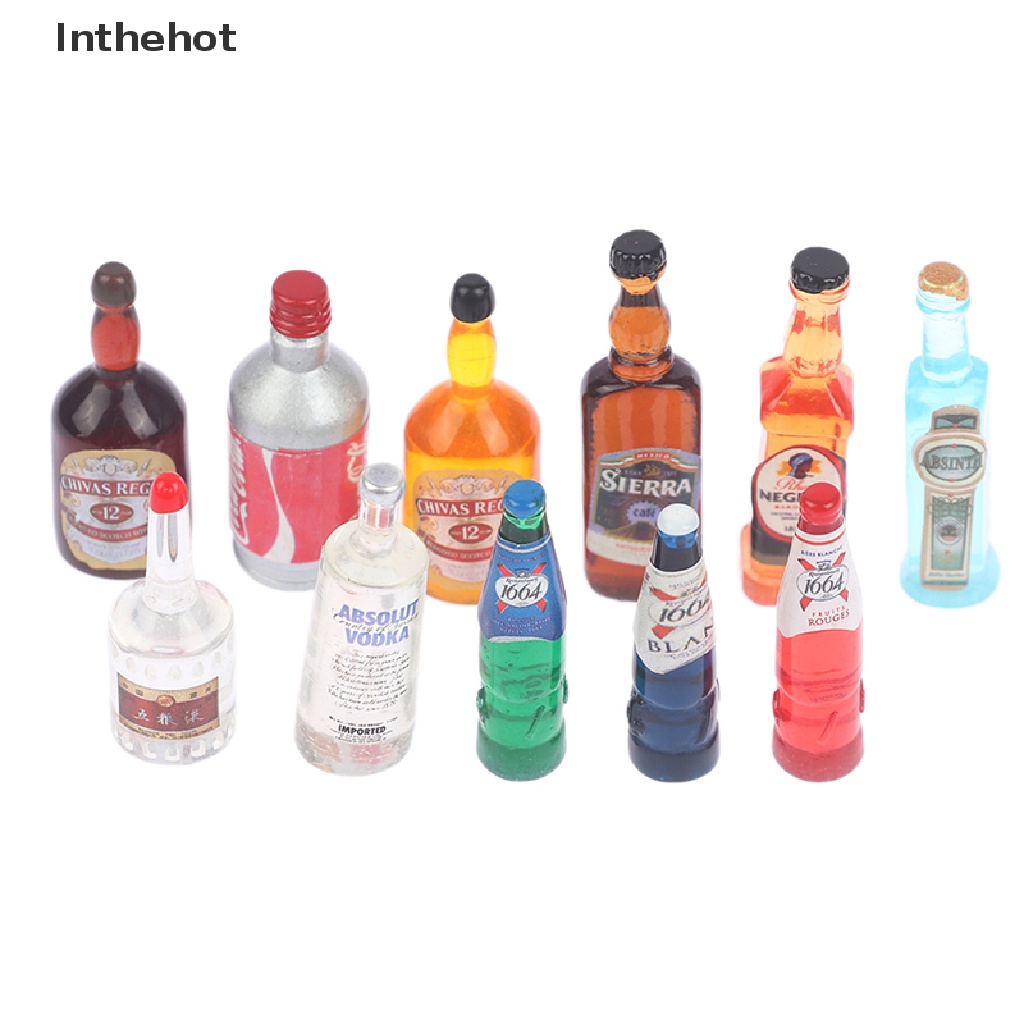 Bộ 10 Chai Rượu mini Tỉ Lệ 1: 12 Trang Trí Nhà Cửa
