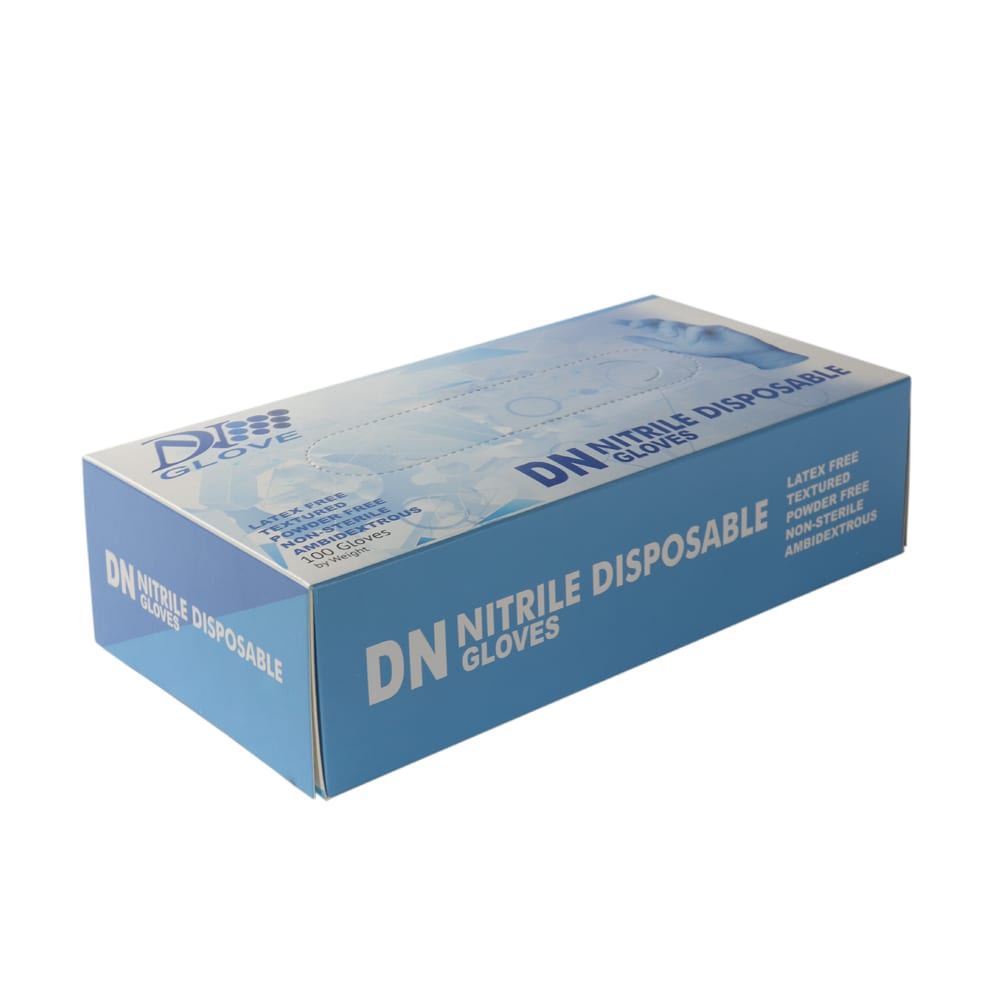 Găng Tay Y Tế Màu Xanh Nitrile Phủ Polymer Không Bột DN Glove