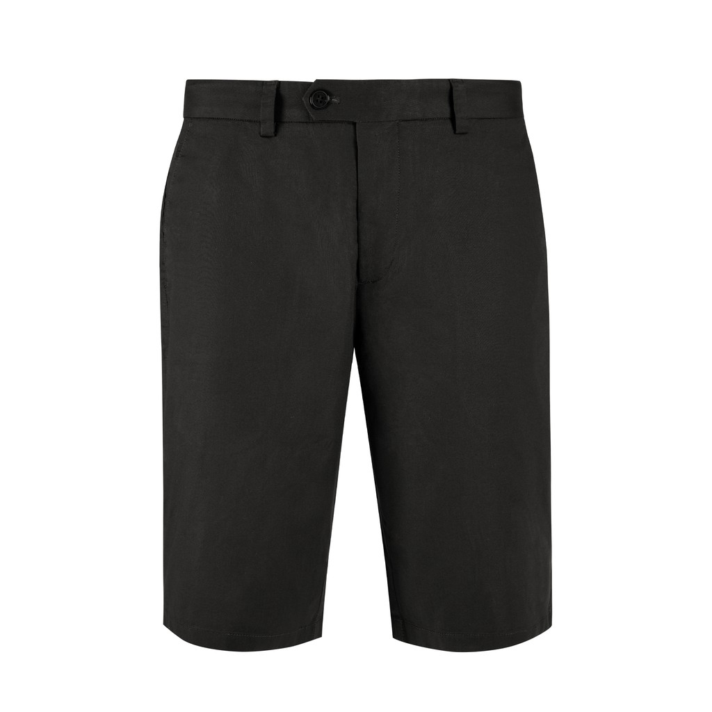 Quần short nam form suông đứng dáng 1045 chất liệu Cotton cao cấp màu đen - Sooc nam Vulcano
