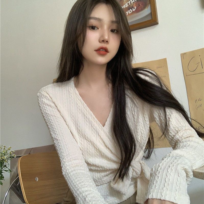 Áo Sơ Mi Tay Dài Ngắn Cổ Chữ V Thiết Kế Mới 2022 Cho Nữ