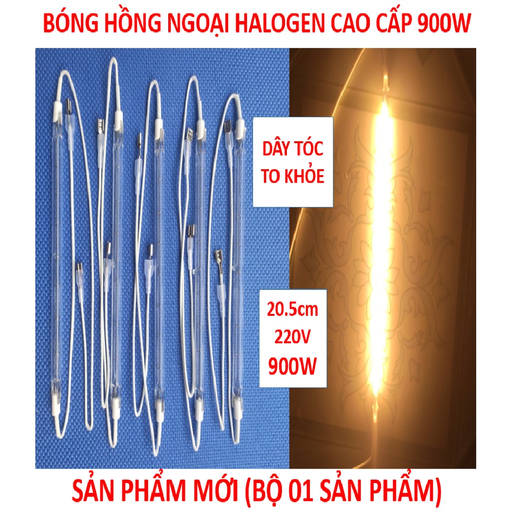 Bóng bếp hồng ngoại, Bóng sưởi, Bóng sấy (HALOGEN DÂY TÓC TO KHỎE) cao cấp ( 20,5cm - 220V - 900W ) + ( bộ 01 sản phẩm)