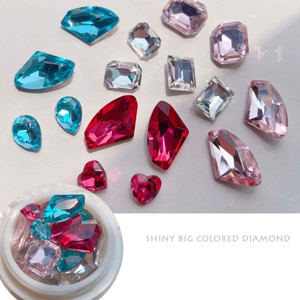 OCEANMAP Bộ Đá Nhiều Màu Đính Móng Tay Trái Tim Thời Trang