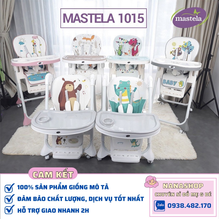 Ghế ngồi ăn dặm điều chỉnh độ cao, điều chỉnh ngả lưng có bánh xe Mastela 1015 cho bé