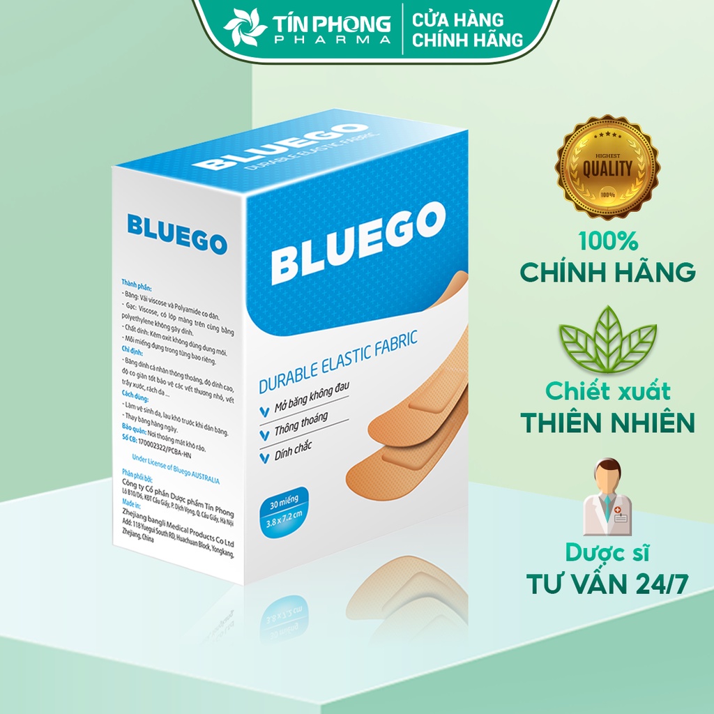 Băng Gạc Y Tế, Gạc Cá Nhân Bluego Hộp 102 Miếng An Toàn, Tiện Lợi Phù Hợp Cho Mọi Nhà TVT001