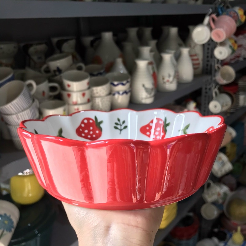 Bộ bát đĩa dâu tây 🍒FREESHIP🍒 8 món sứ cao cấp