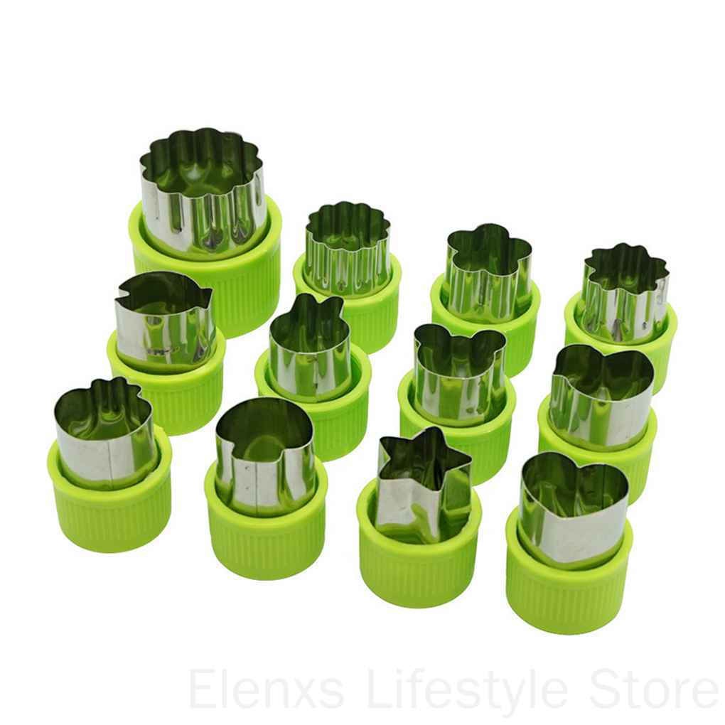 Bộ 12 Khuôn Cắt Bánh Hình Bông Hoa Bằng Thép Không Gỉ