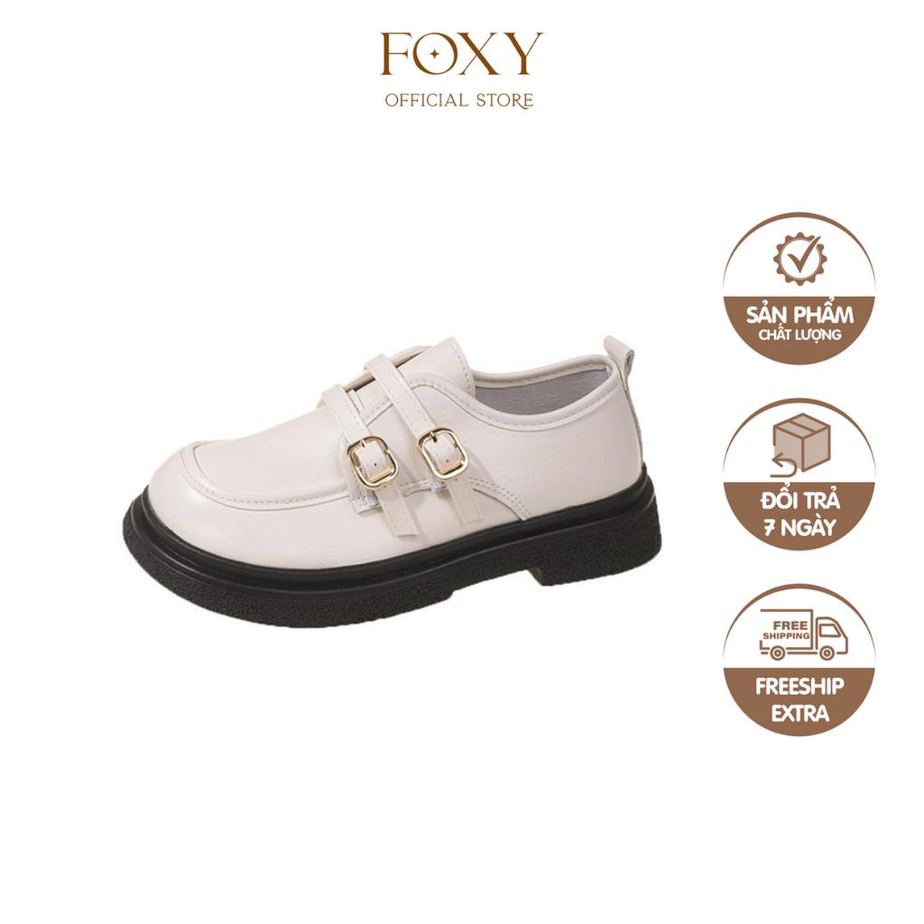 Giày lười da cao cấp, giày oxford nữ mũi tròn FOXY đế cao 3cm - FOX070