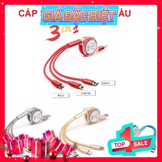 -Sỉ- Cáp 3 đầu rút gọn dài 1m