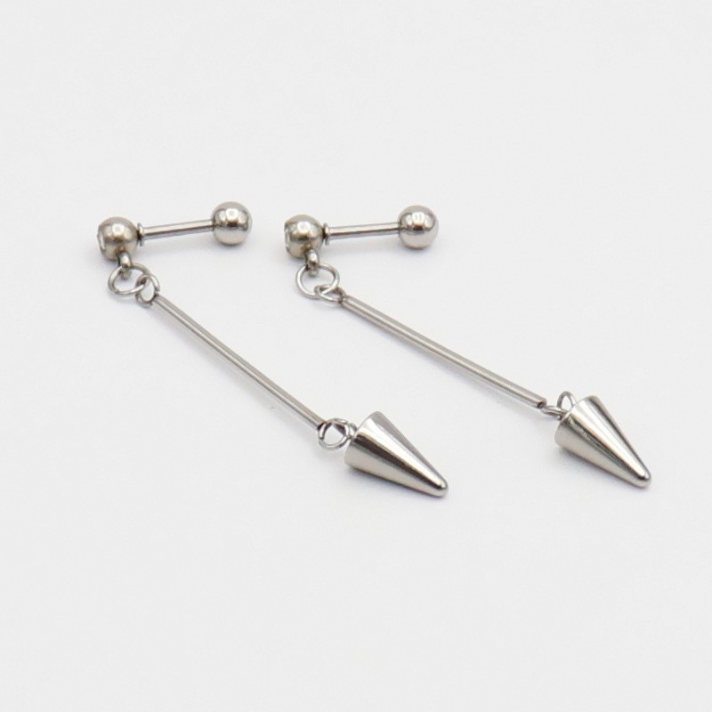 Bông tai titan không đen không rỉ hiphop đinh