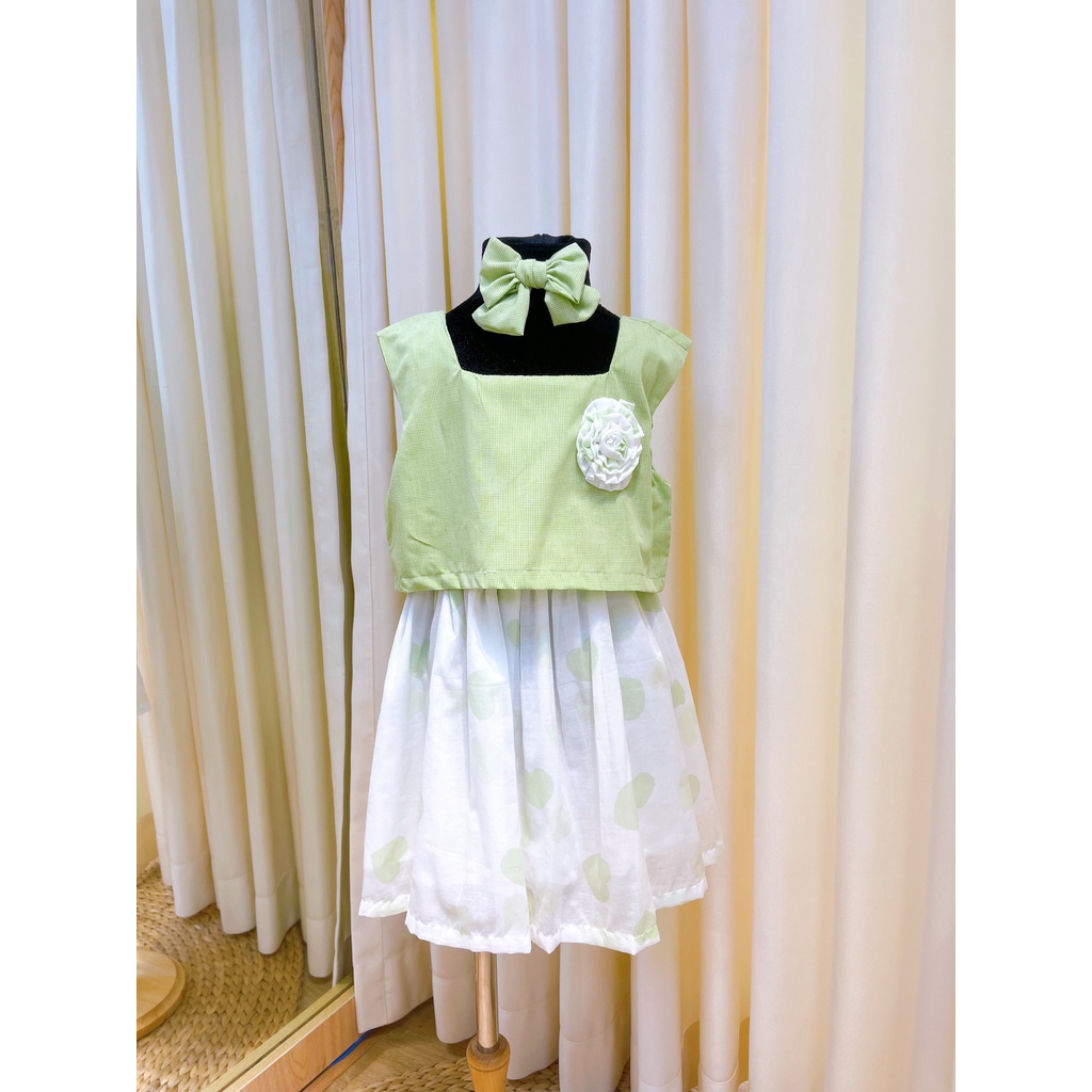 Váy Áo Hoa Cài Họa Tiết Vintage Cho Bé Gái 9kg-46kg Sora Chan - M117,M118,M119