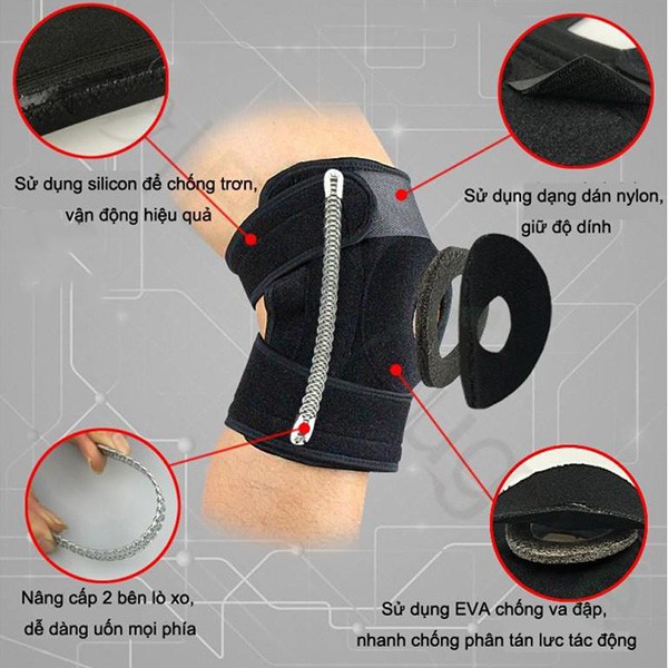 Băng Gối 4 Lò Xo Aolikes Knee Pads Hỗ Trợ Khi Chơi Thể Thao, Tập GYM, Đạp Xe