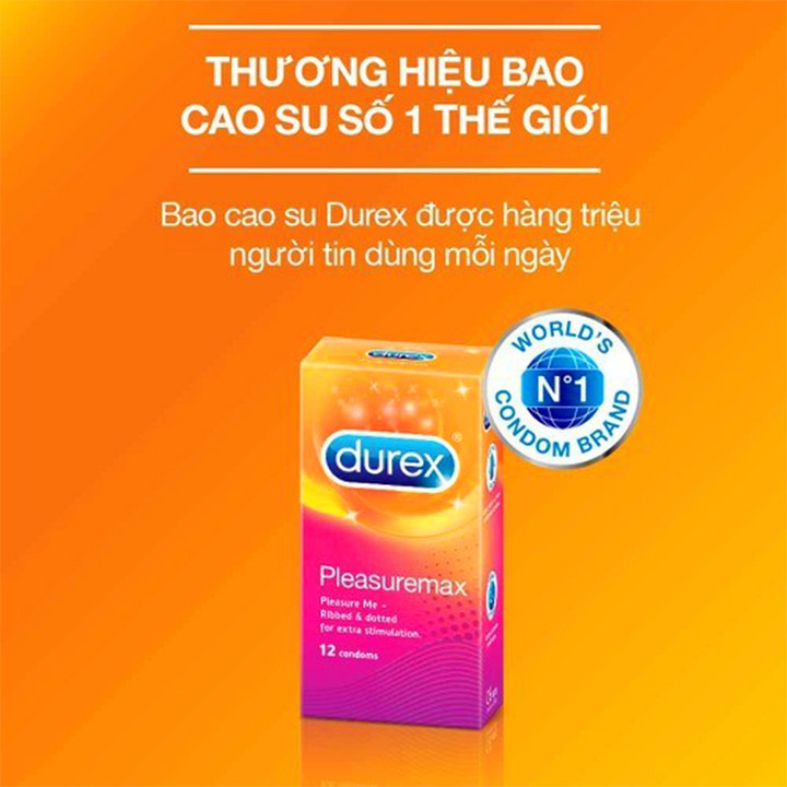 [Combo] 💘 Bao Cao Su Durex Pleasuremax Gân Gai (Hộp 12 Bao) 💘 Gel Bôi Trơn  Durex KY Jelly 50g [HÀNG CHÍNH HÃNG]