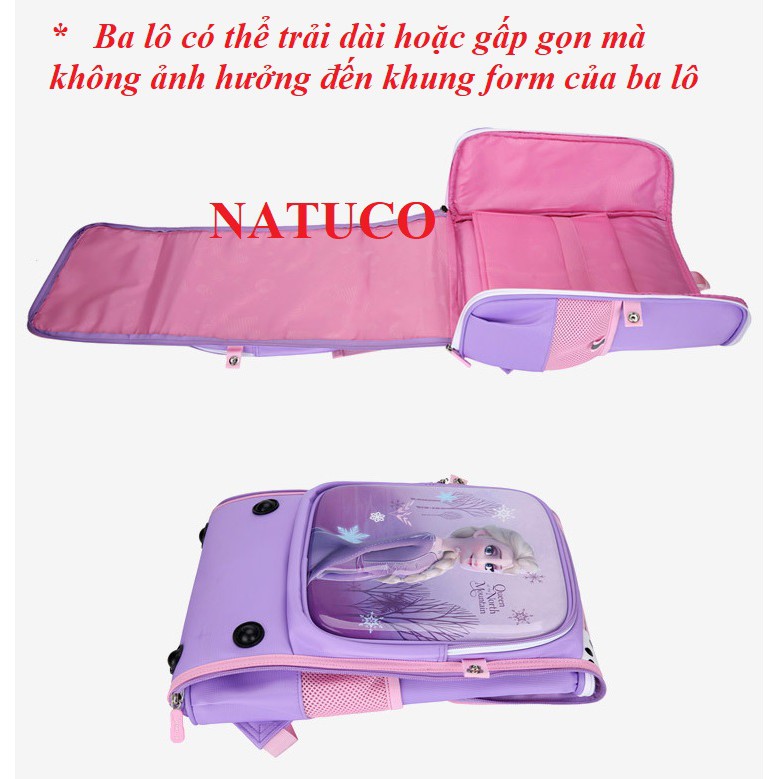 [Mã 267FMCGSALE giảm 8% đơn 500K] Ba lô Elsa đẹp cho học sinh cấp 1, cấp 2 hình nổi 3D chống thấm nước