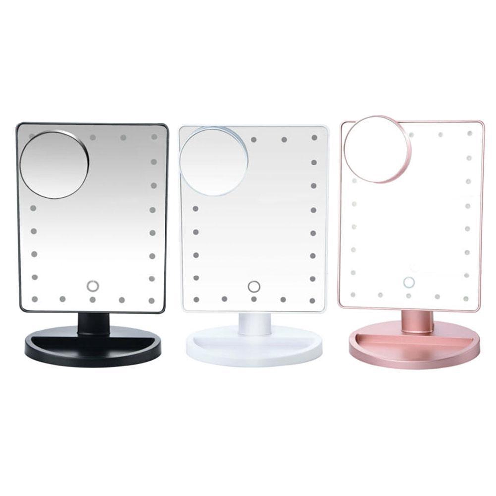 LED Vanity Makeup Mirror With Touch Screen Detachable 10X Magnifying Spot