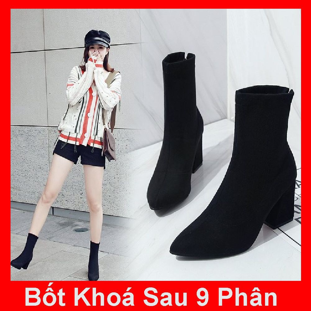 Bốt Nữ Hàn Quốc Đế 7p Khoá cạnh 9 Phân Khoá Sau Nhẹ Nhàng Cho Nàng