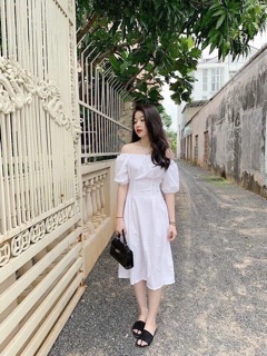 ĐẦM MAXI TRẮNG CHÍT EO