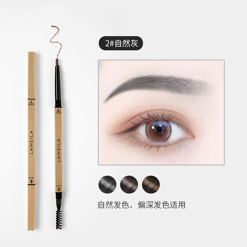 COD✨Bút kẻ lông mày 2 Đầu Chống Nước Lâu Trôi lâu trôi chống thấm nước có cọ chải tiện dụng