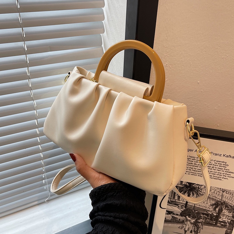 Túi đeo chéo IELGY hình dạng đám mây màu sắc đơn giản phong cách retro thời trang dành cho nữ